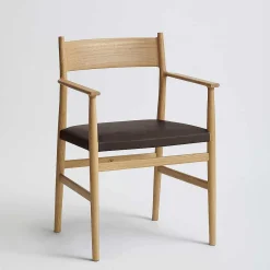 Brdr. Krüger Chairs*Arv Dining Chair With Armrest | Brown Leather