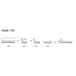 Innovation Living Sofa Beds*Aslak Sofa Bed | 216 | Soft Spring Mattress Nordic| 140-200 Cm