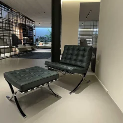 Knoll Single Armchairs*Barcelona Chair & Ottoman | Armchair | Chrome/Bauhaus Leather - Ex Display