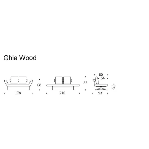 Innovation Living Sofa Beds*Ghia Daybed | 318 - Oak Legs | 80-210 Cm