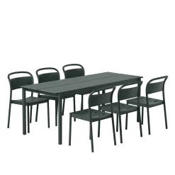 Muuto Outdoor Chairs*Linear Steel Sidechair | Outdoor Chair | Dark Green