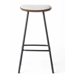 Brdr. Krüger Stools*Pauline Bar Stool H75 | Metal Legs-Fumed Oak-Grey Leather