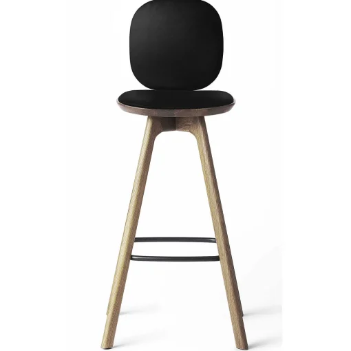 Brdr. Krüger Stools*Pauline Comfort Bar Stool H75 | Waxed Oiled Oak-Black Leather