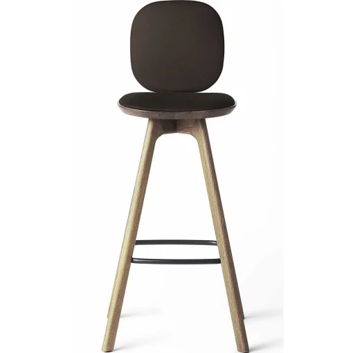 Brdr. Krüger Stools*Pauline Comfort Bar Stool H75 | Waxed Oiled Oak-Brown Leather