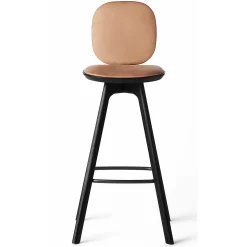 Brdr. Krüger Stools*Pauline Comfort Bar Stool H75 | Black Lacquered Oak-Cognac Leather