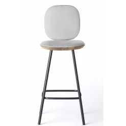 Brdr. Krüger Stools*Pauline Comfort Bar Stool H65 | Metal Legs-Oiled Oak-Grey Leather