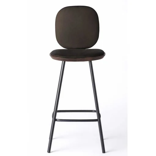 Brdr. Krüger Stools*Pauline Comfort Bar Stool H75 | Fumed Oiled Oak-Brown Leather