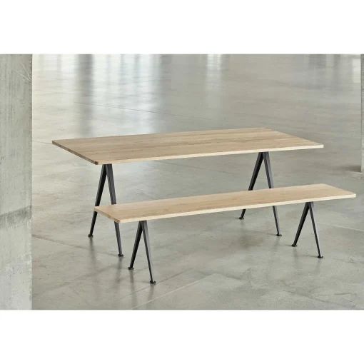 HAY Benches*Pyramid Bench 12 | Bench 190 - Black Structure - Matte Lacquered Solid Oak