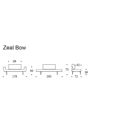 Innovation Living Daybed*Zeal Bow Daybed | 570 Oak Legs | 70-200 Cm