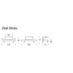 Innovation Living Daybed*Zeal Straw Daybed | 565 Aluminium Legs | 70-200 Cm